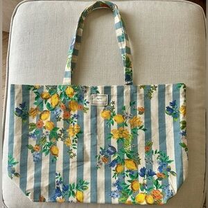 Sézane x Momoni Tote Bag Stripes and Lemon Print